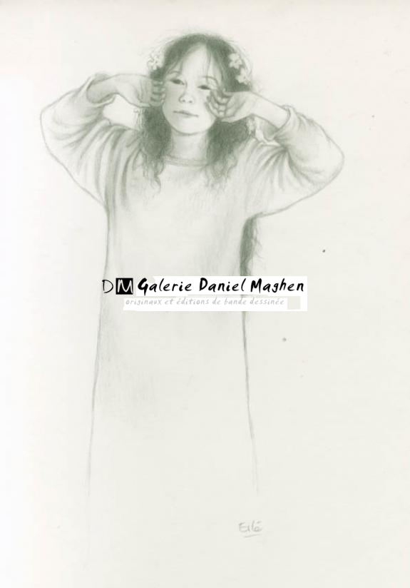 Fille au réveil - Erlé Ferronnière - Mine de plomb sur papier - 2053