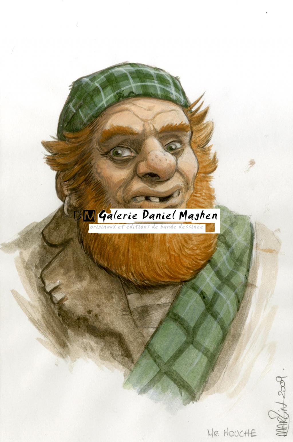 (fantastique) Mr. Mouche - Martin Maniez - Encre de couleur sur papier - 2082