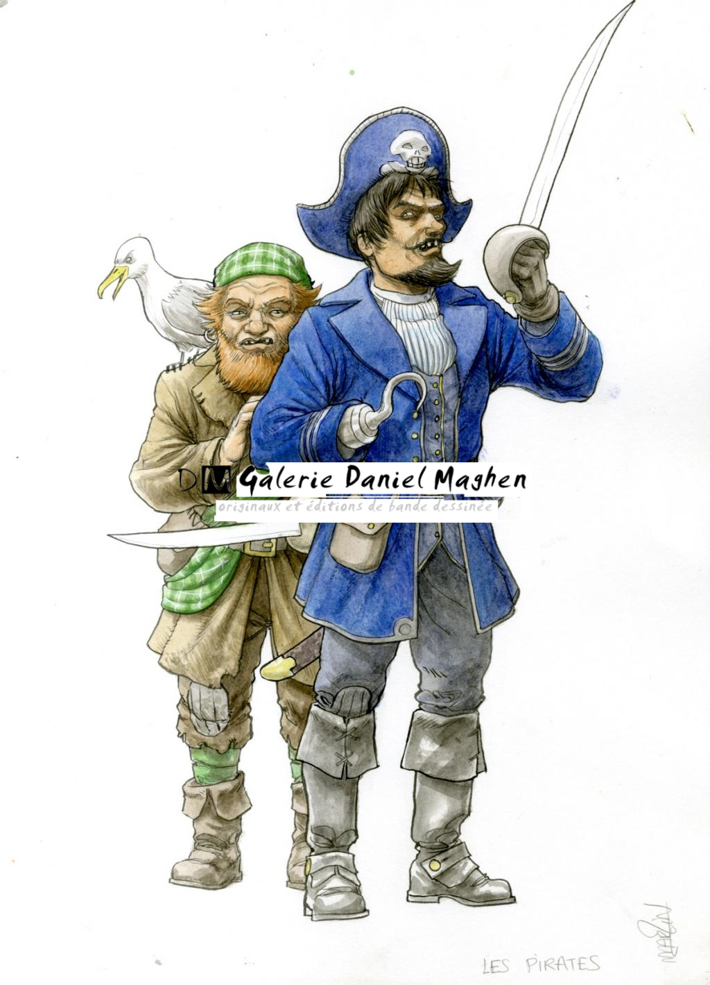 (fantastique) Les pirates - Martin Maniez - Encre de couleur sur papier - 2084