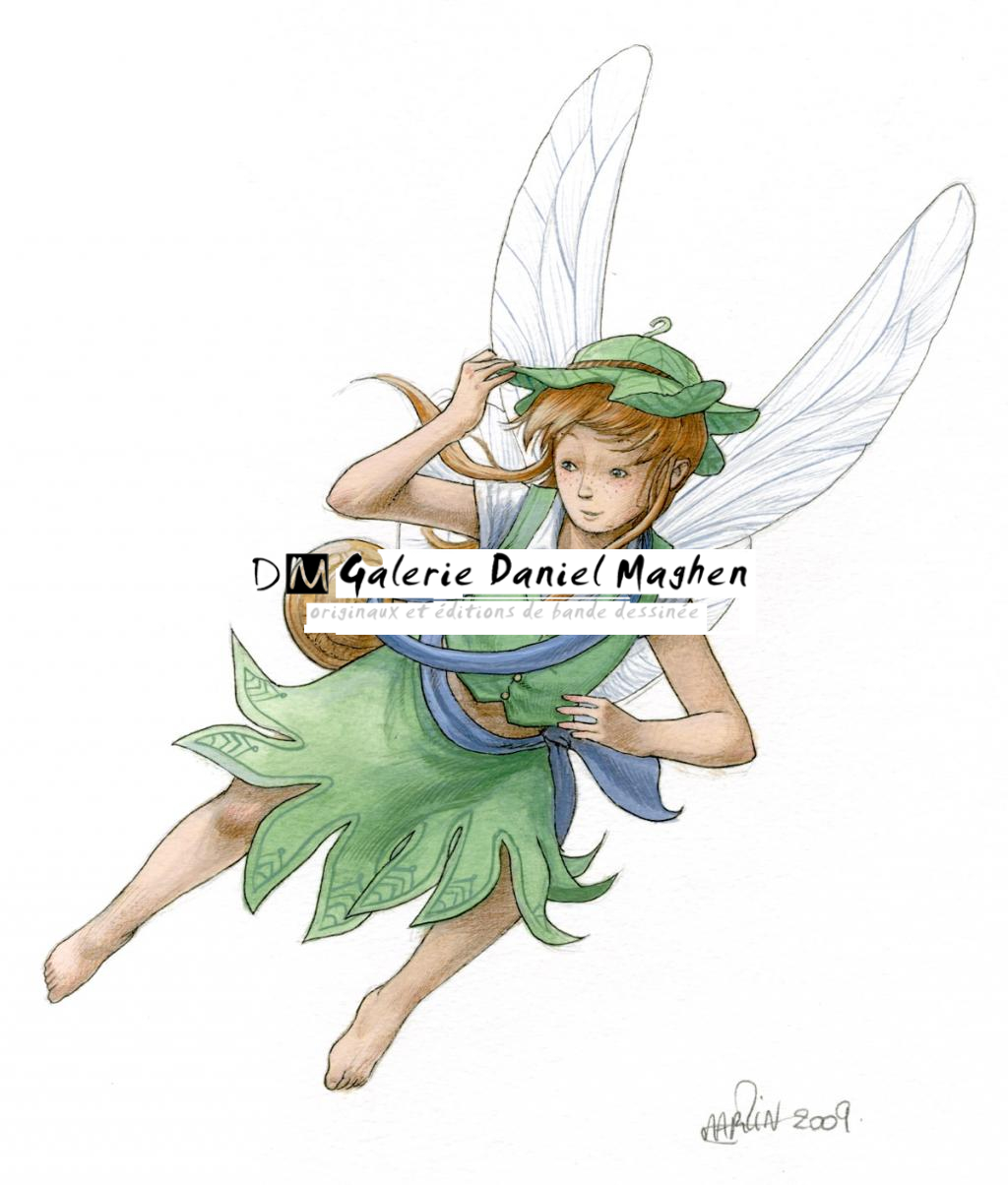 (fantastique) Clochette - Martin Maniez - Encre de couleur sur papier - 2090