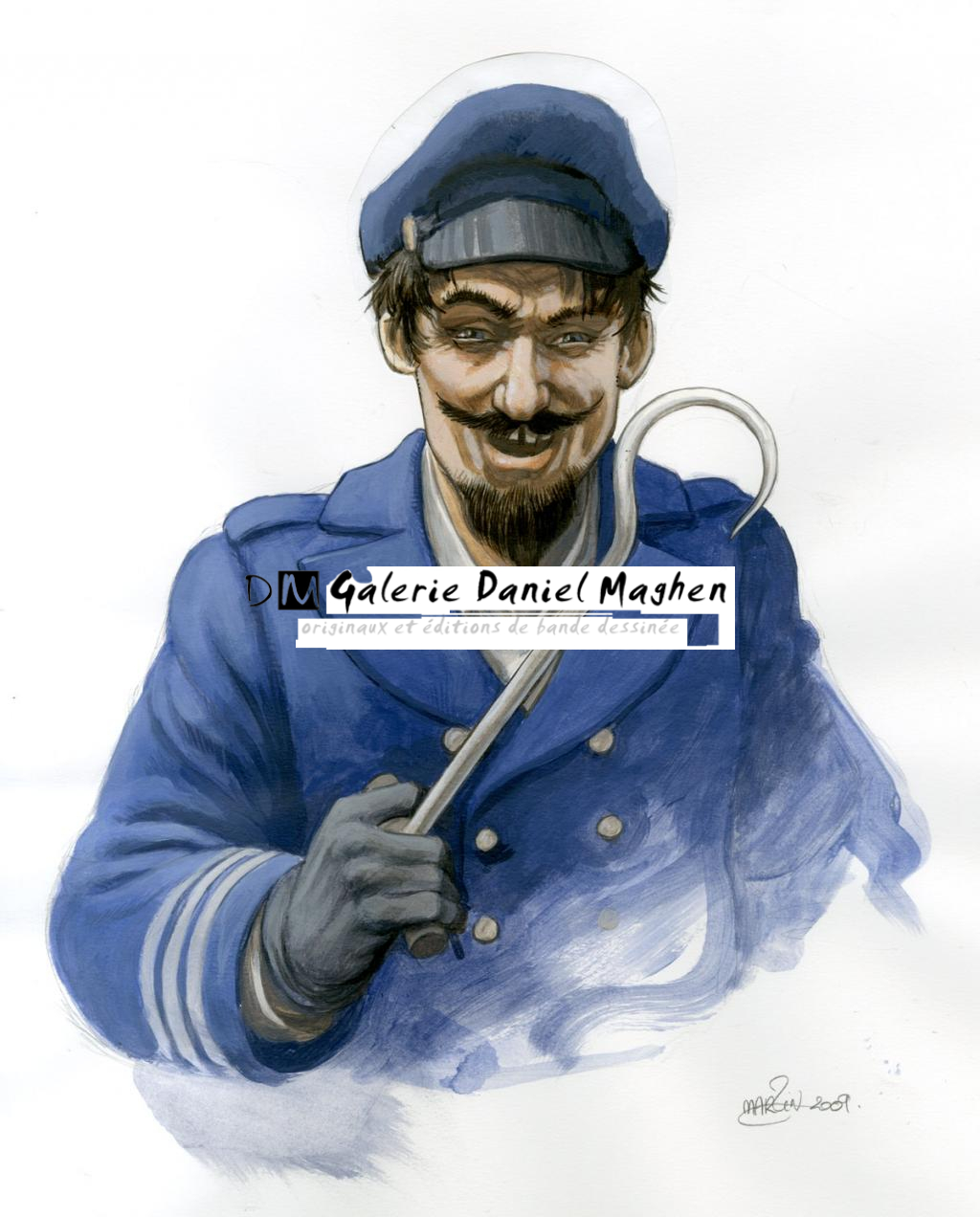 (fantastique) Capitaine Crochet - Martin Maniez - Encre de couleur et mine de plomb sur papier - 2099