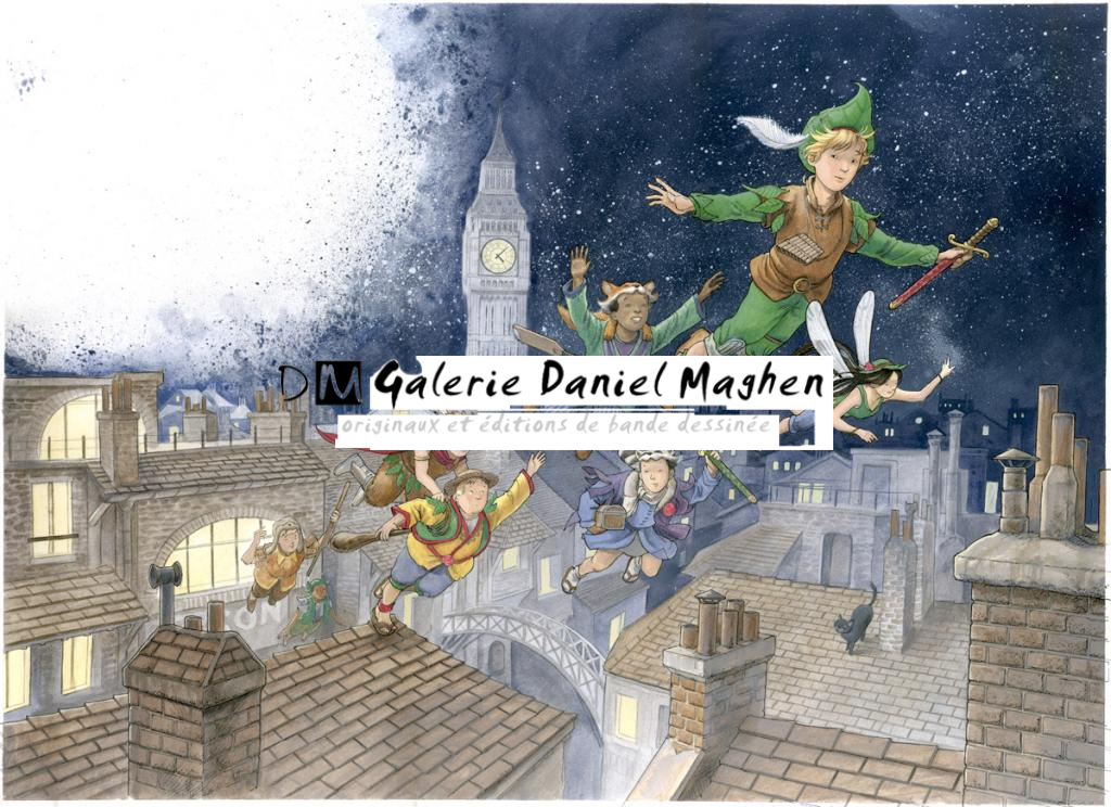 (fantastique) L'envol - Martin Maniez - Encre de couleur et crayon de couleur sur papier - 2136