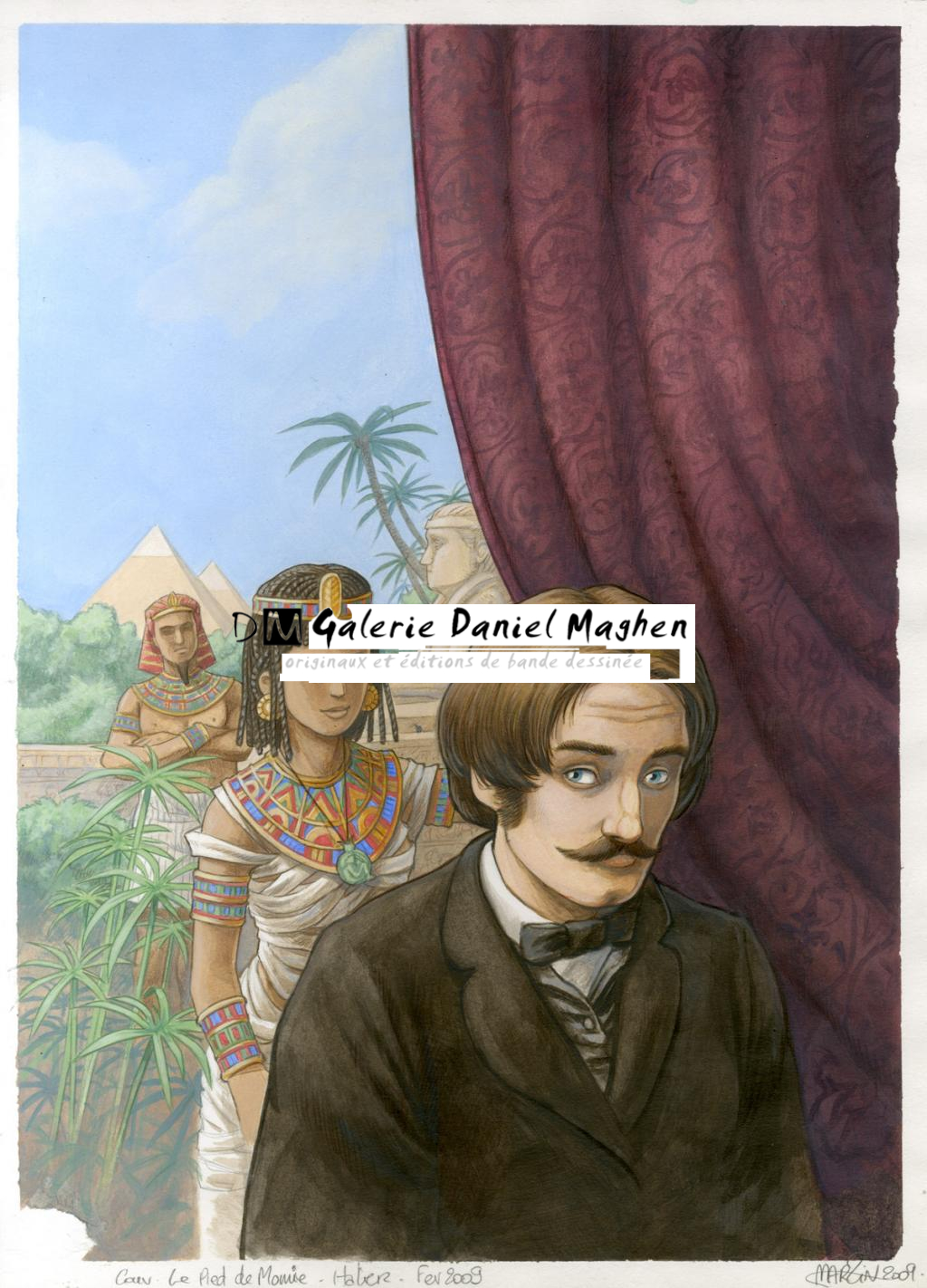 (fantastique) Couv. Le pied de momie et autres contes fantastiques - Martin Maniez - Encre de couleur et crayon de couleur sur papier - 2107