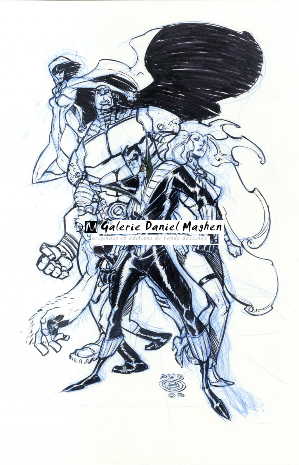 Teen Titans - Eric Canete - Feutre et crayon bleu - 2126