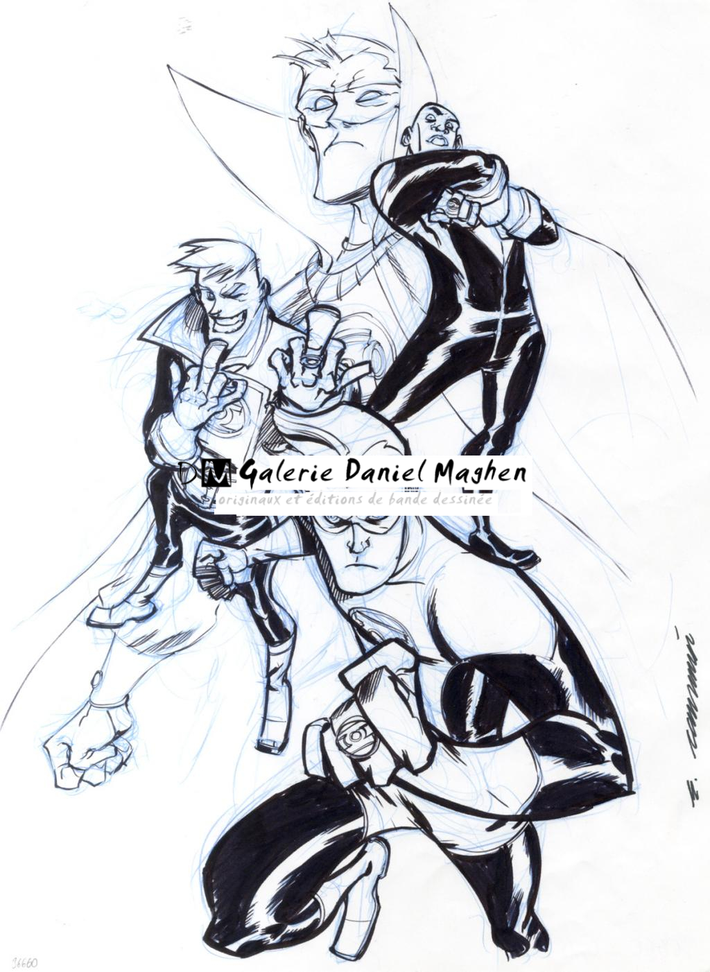 Green Lantern Corps - Eric Canete - Feutre et crayon bleu - 2131