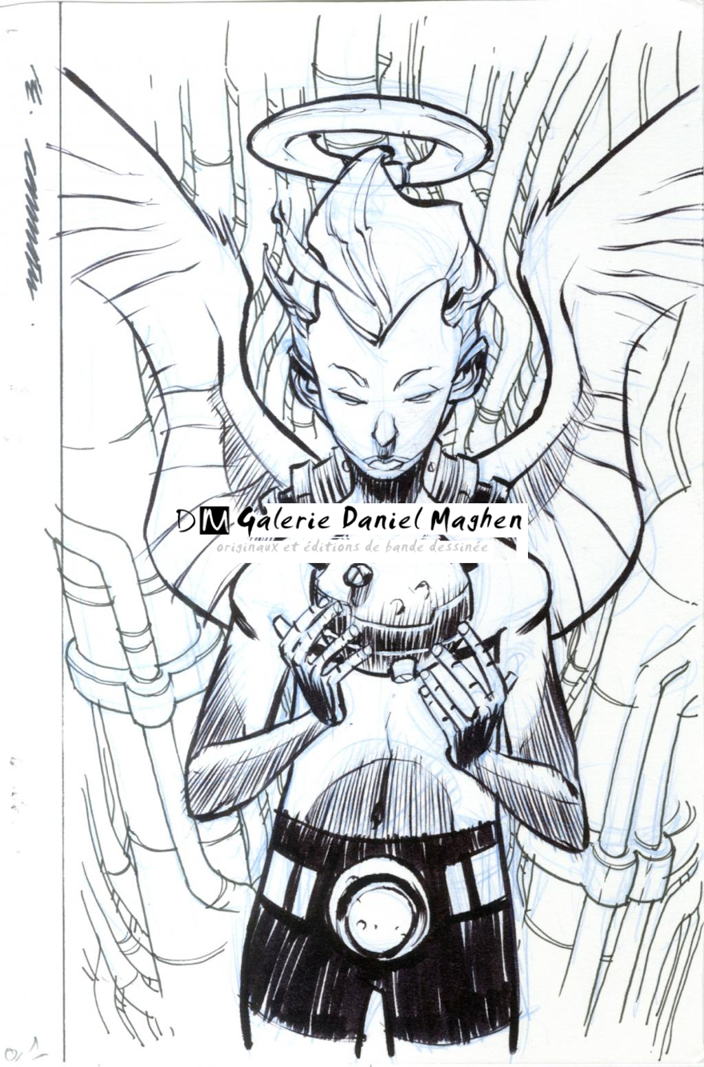 Angel - Eric Canete - Feutre et crayon bleu - 2132