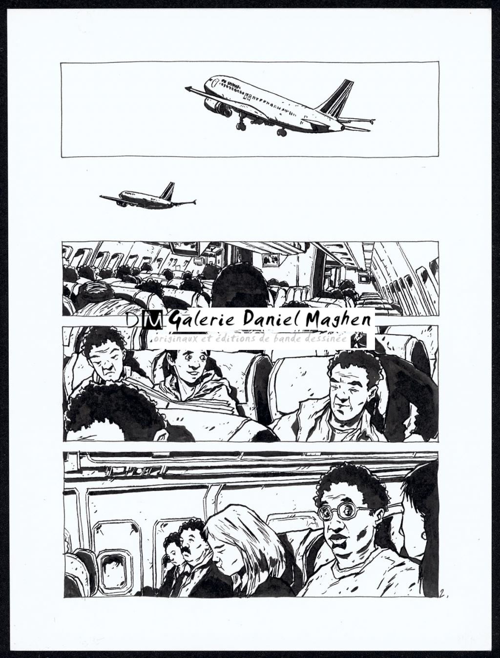 Histoire courte : avion - Christophe Chabouté - Encre de Chine - 2147