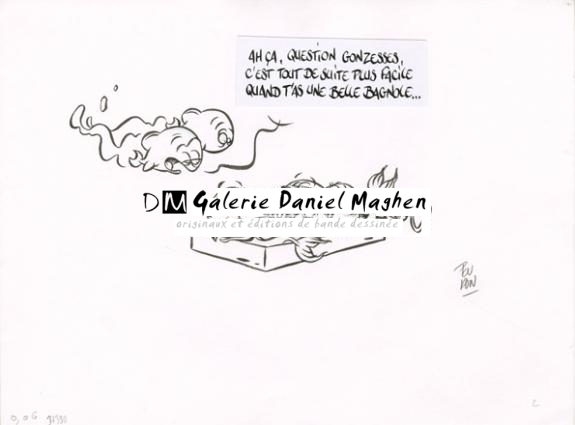 Drague en bagnole - Nicolas Poupon - Encre de Chine et mine de plomb sur papier - 2177