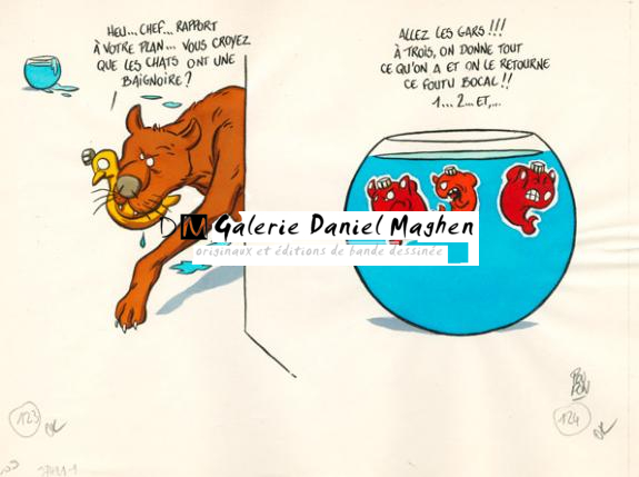 Chat - Nicolas Poupon - Encre de Chine, encre de couleur et crayon - 2183