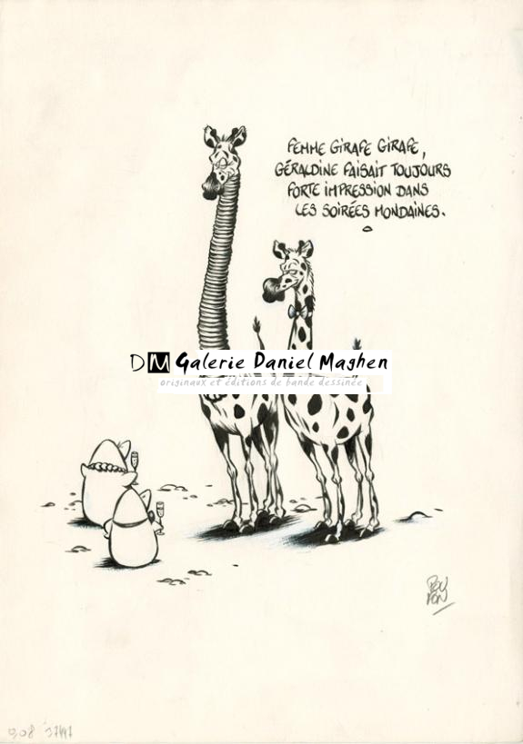 Girafes - Nicolas Poupon - Encre de Chine et mine de plomb sur papier - 2190
