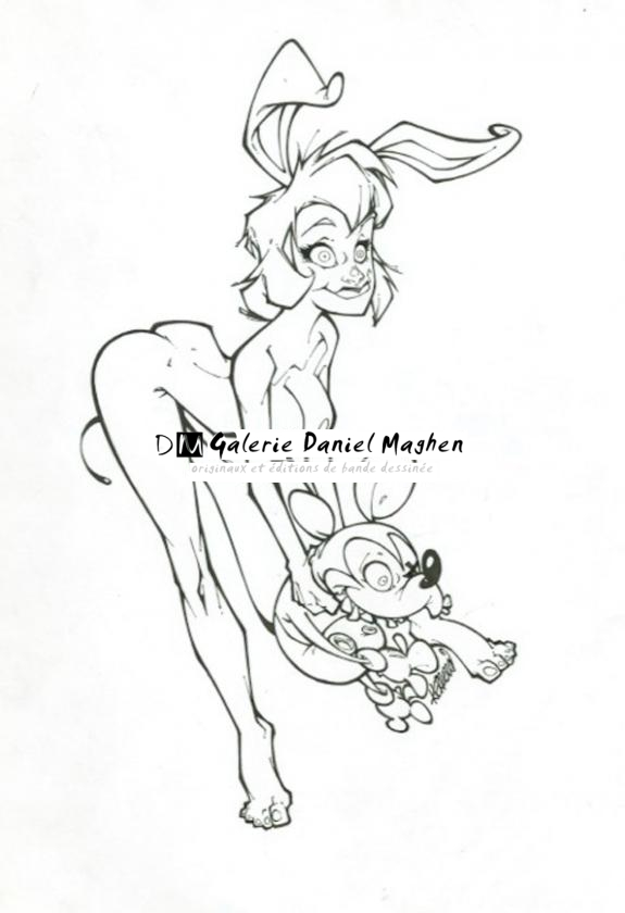 Dessin de promotion pour son Sketch book - Francisco Herrera - Encre de Chine - 2219