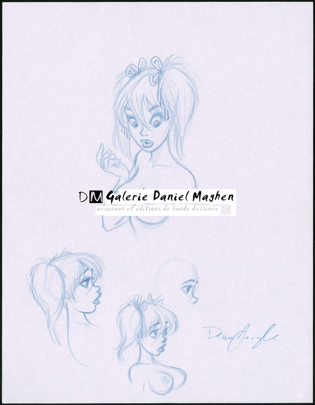 Étude de Mandy - Dean Yeagle - Crayon de couleur sur papier - 3537