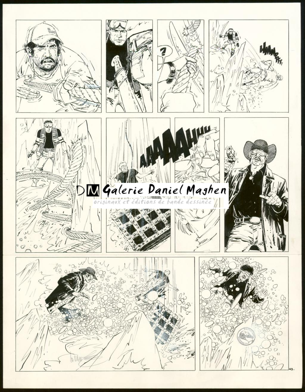 Planche originale n°43 - William Vance - Encre de Chine et gouache blanche sur papier - 4343