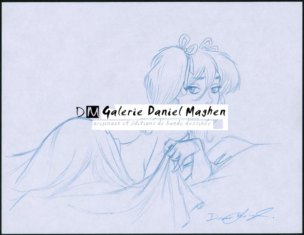 Mandy dans son lit - Dean Yeagle - Crayon de couleur sur papier - 2912