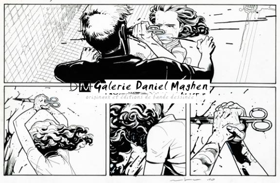 double strip inédit pour la planche 27 - Marcial Toledano - Encre de Chine sur papier - 2269