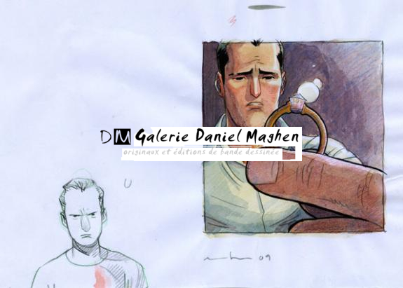 aquarelle de recherche de "Feuille" pour la planche 9 - Marcial Toledano - Aquarelle et mine de plomb sur papier - 2271