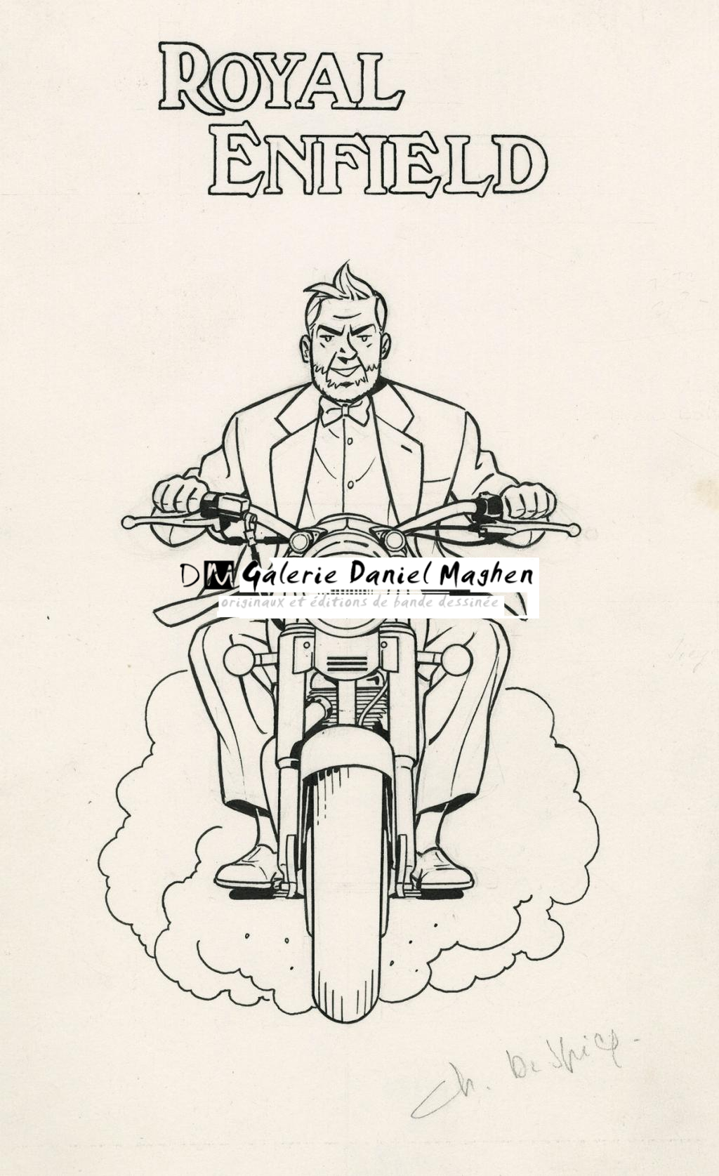 Dessin pour Royal Enfield. Jeux concours - Chantal De Spiegeleer - Encre de Chine - 2282