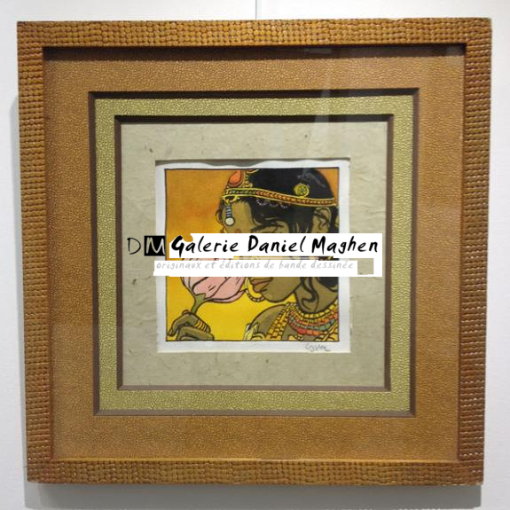 L'épouse de bouddah - 2005 - illustration originale sans cadre - Bernard Cosey - India ink et aquarelle - 2385