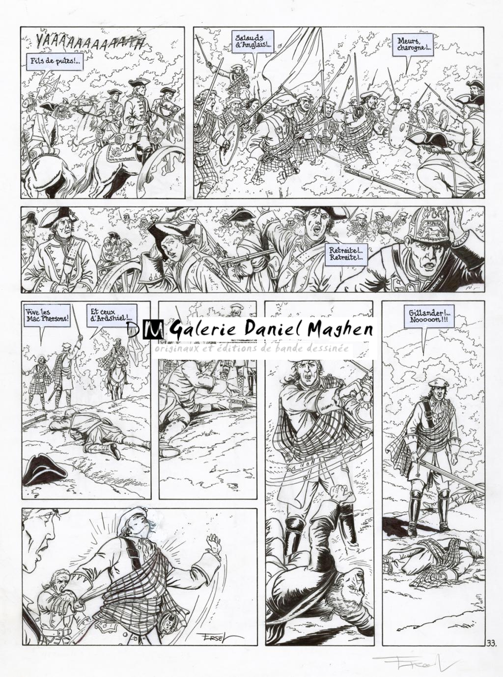 Planche 33 - copies collées pour les textes. Rustine et correcteur blanc sur la case inférieure gauche - Ersel - Encre de Chine sur papier - 2289
