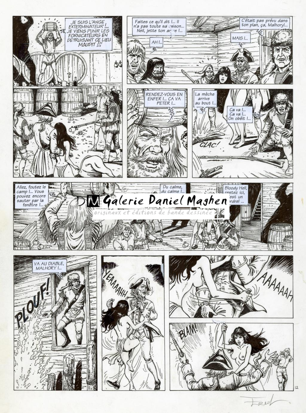 Planche 12 - copies collées pour les textes. - Ersel - Encre de Chine sur papier - 2291