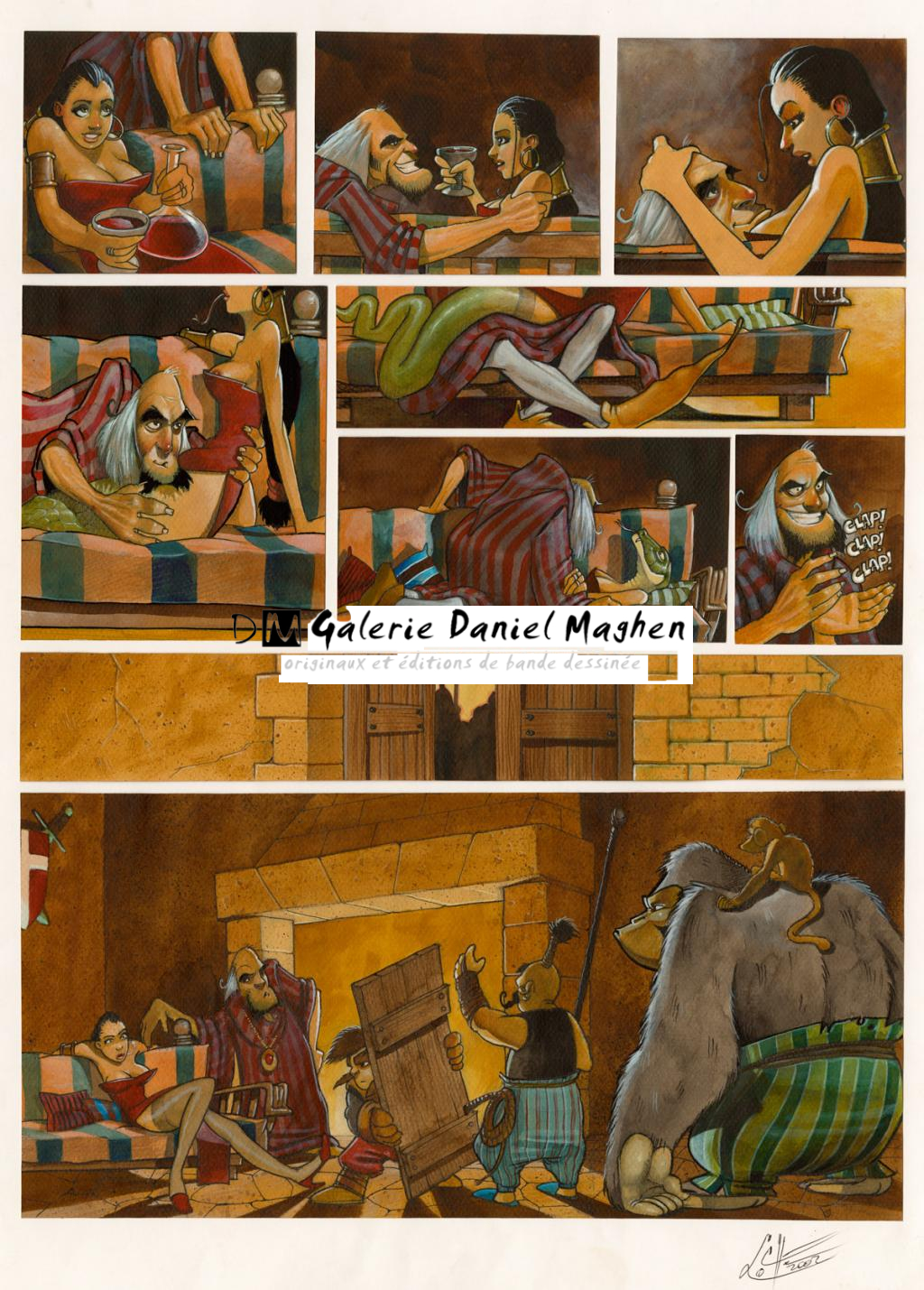 Planche 6 - John Simon Loche - Encre de Chine et encre de couleur sur papier - 2298