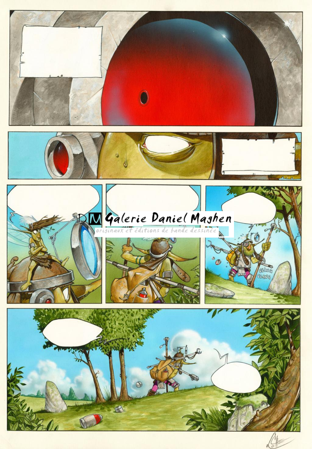 Planche 1 - John Simon Loche - Encre de Chine et encre de couleur sur papier - 2301