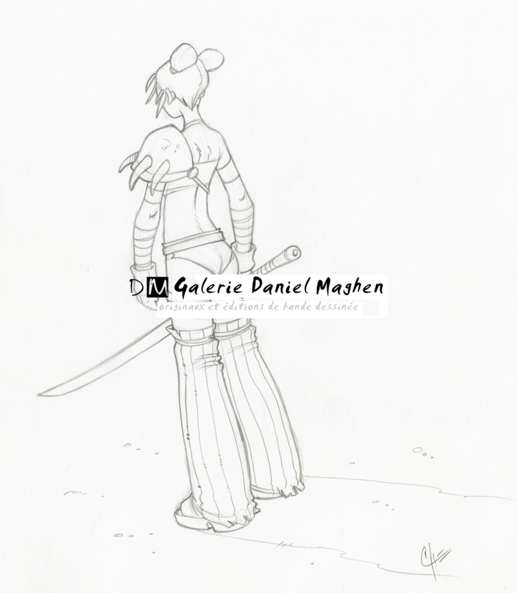 éude de personnage - John Simon Loche - Mine de plomb sur papier - 2306