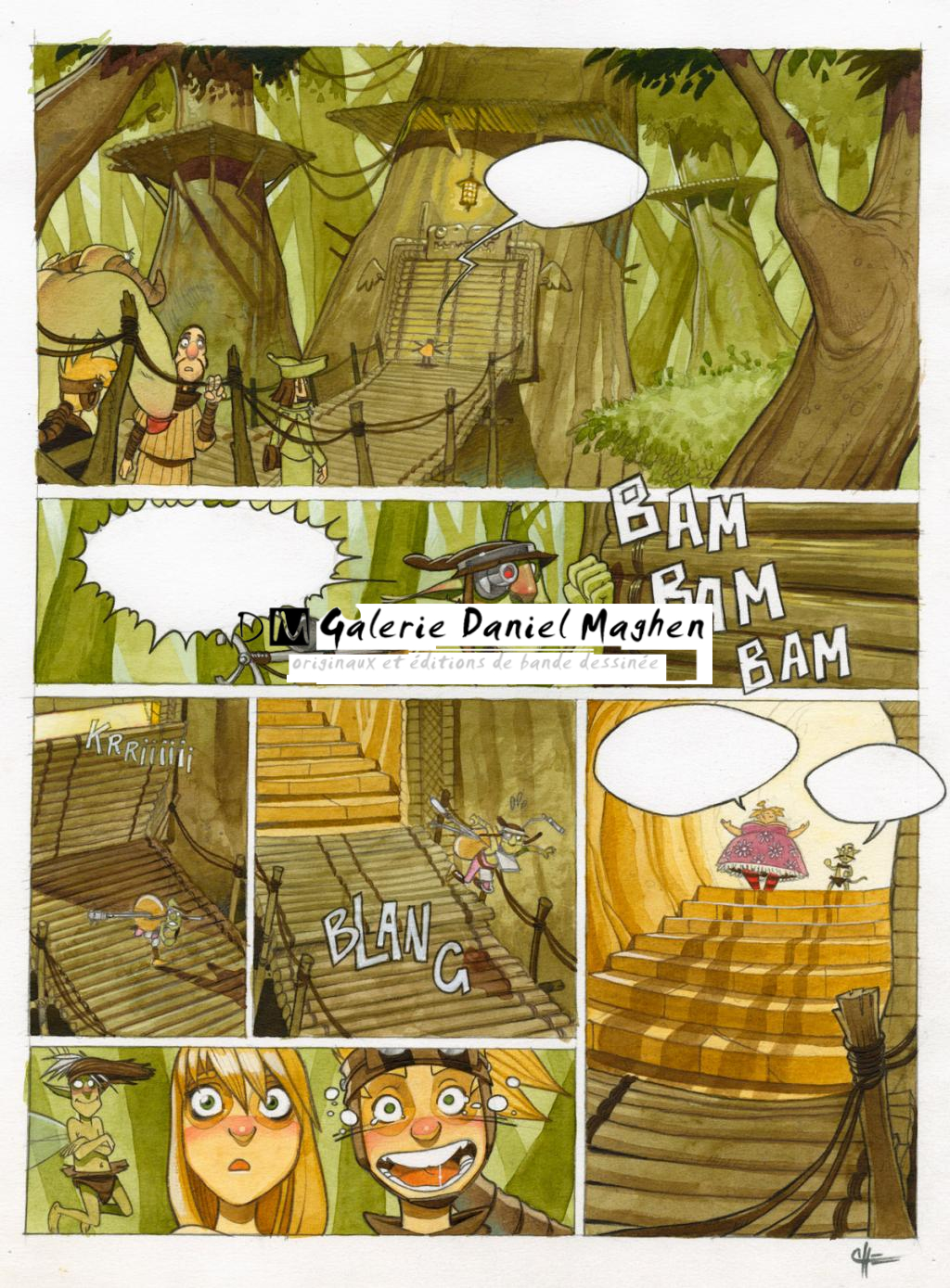 Planche - John Simon Loche - Encre de Chine et encre de couleur sur papier - 2307