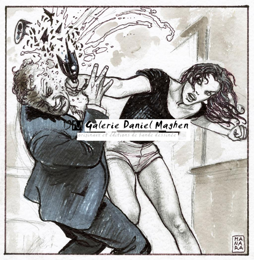 Illustration originale - Milo Manara - Mine plomb, feutre et lavis - 2539