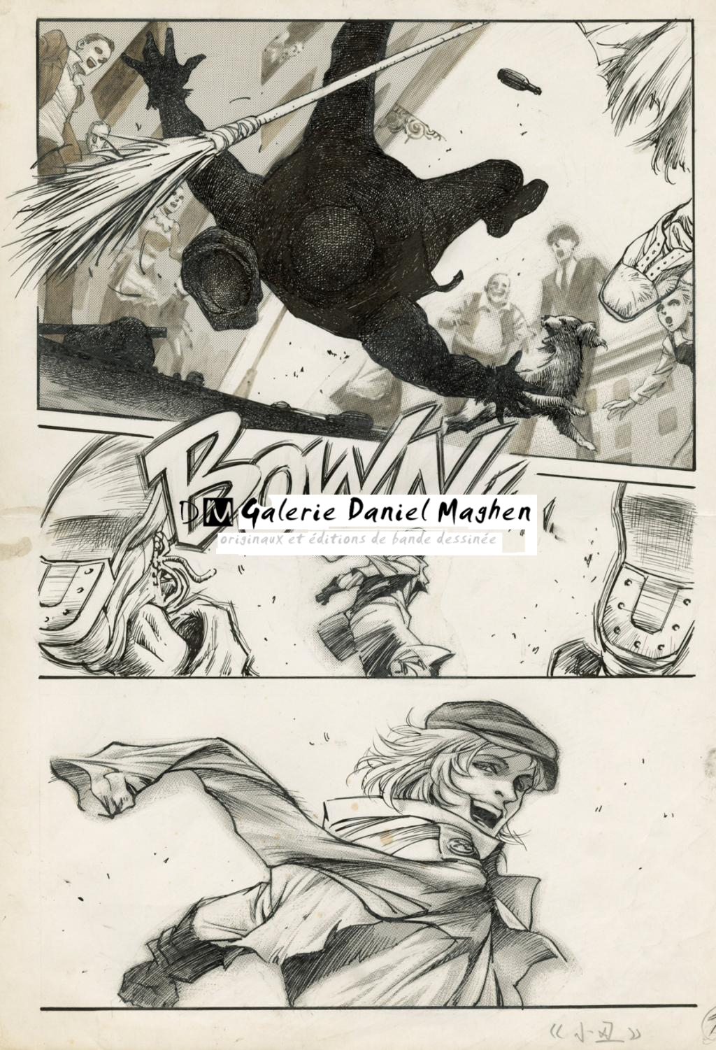 Planche 07 - trame collée, traces sur la bordure - Zhang Xiao Yu - Encre de Chine et mine de plomb sur papier - 2352