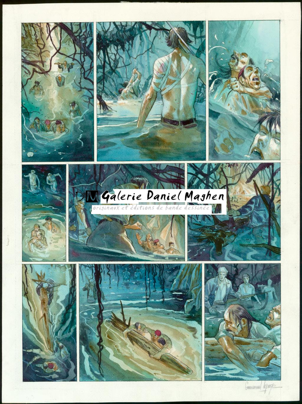 Planche originale (1ère version) - Emmanuel Lepage - Encre de Chine et encre de couleur sur papier - 4696