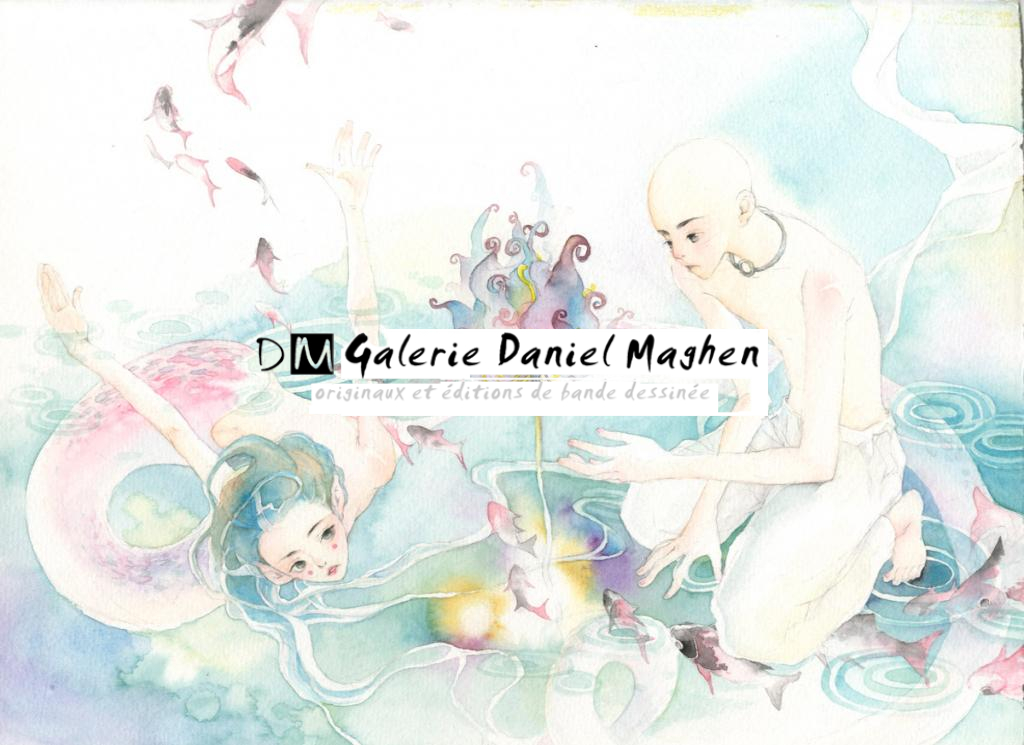 Illustration originale - Sirène - Mimi - Aquarelle et mine de plomb sur papier - 2434