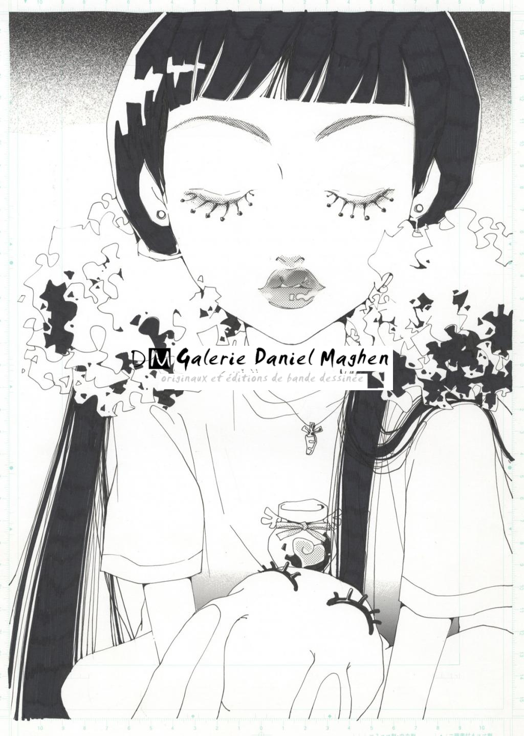 Illustration originale - Fille - Mimi - Technique mixte sur papier - 2441