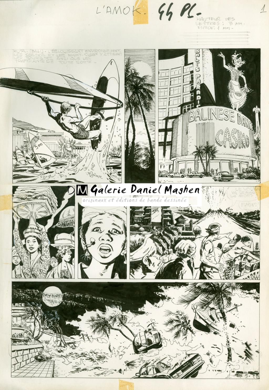 planche originale - L'amok - Raphaël Marcello - Encre de Chine et mine de plomb sur papier - 2397