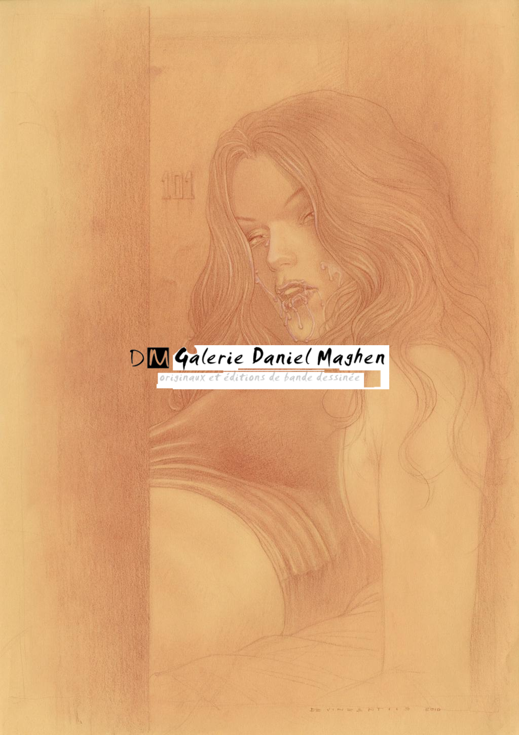 Illustration originale - Adriano De Vincentiis - Crayon de couleur sur papier - 2400