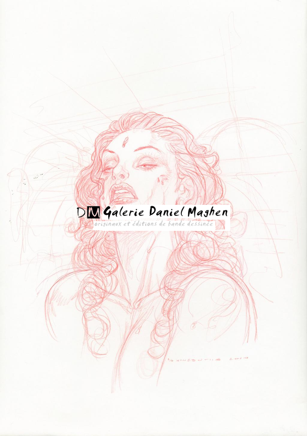 Crayonné originale - Adriano De Vincentiis - Crayon de couleur sur papier - 2409