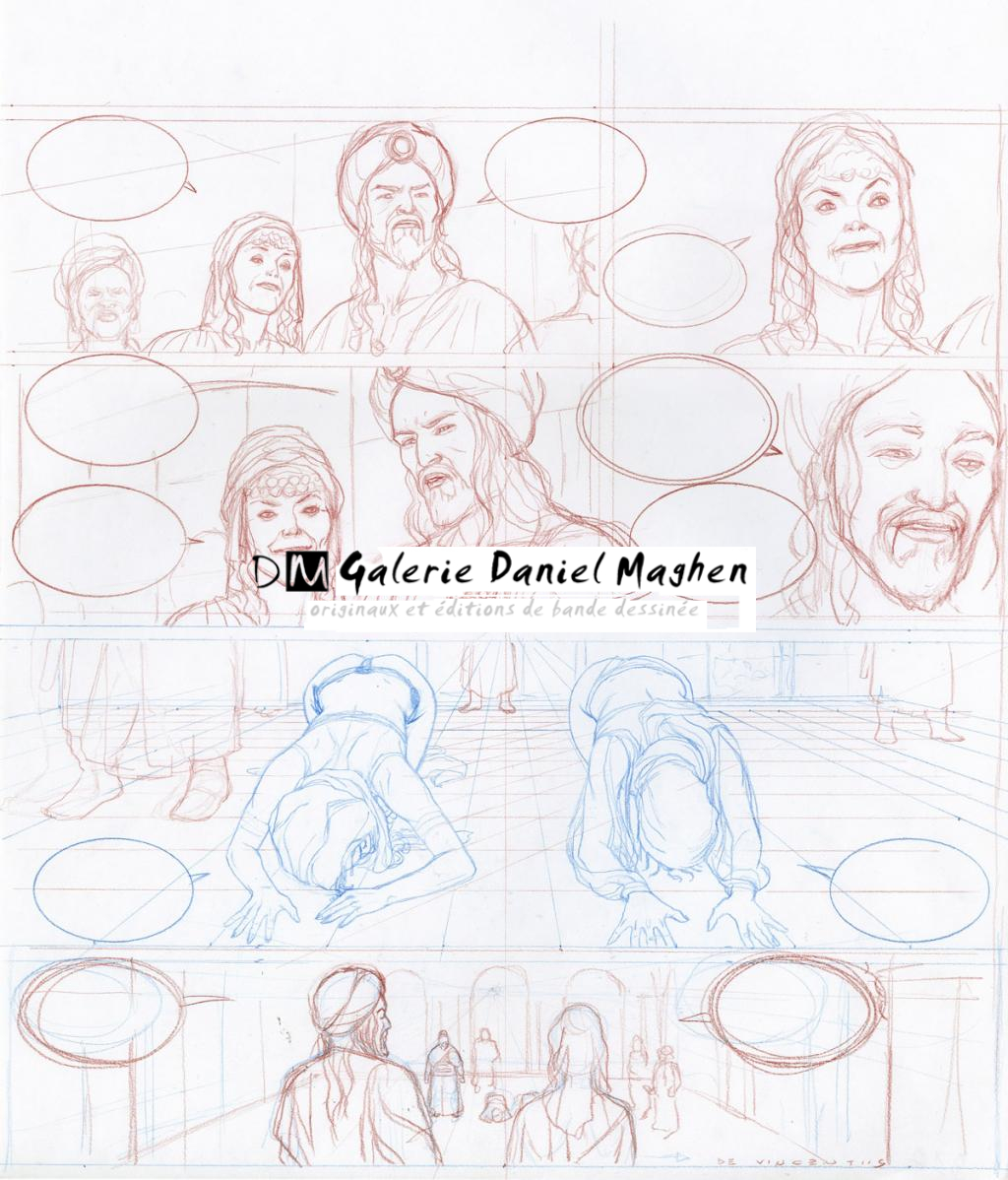 Crayonné de planche - Adriano De Vincentiis - Crayon de couleur sur papier - 2413