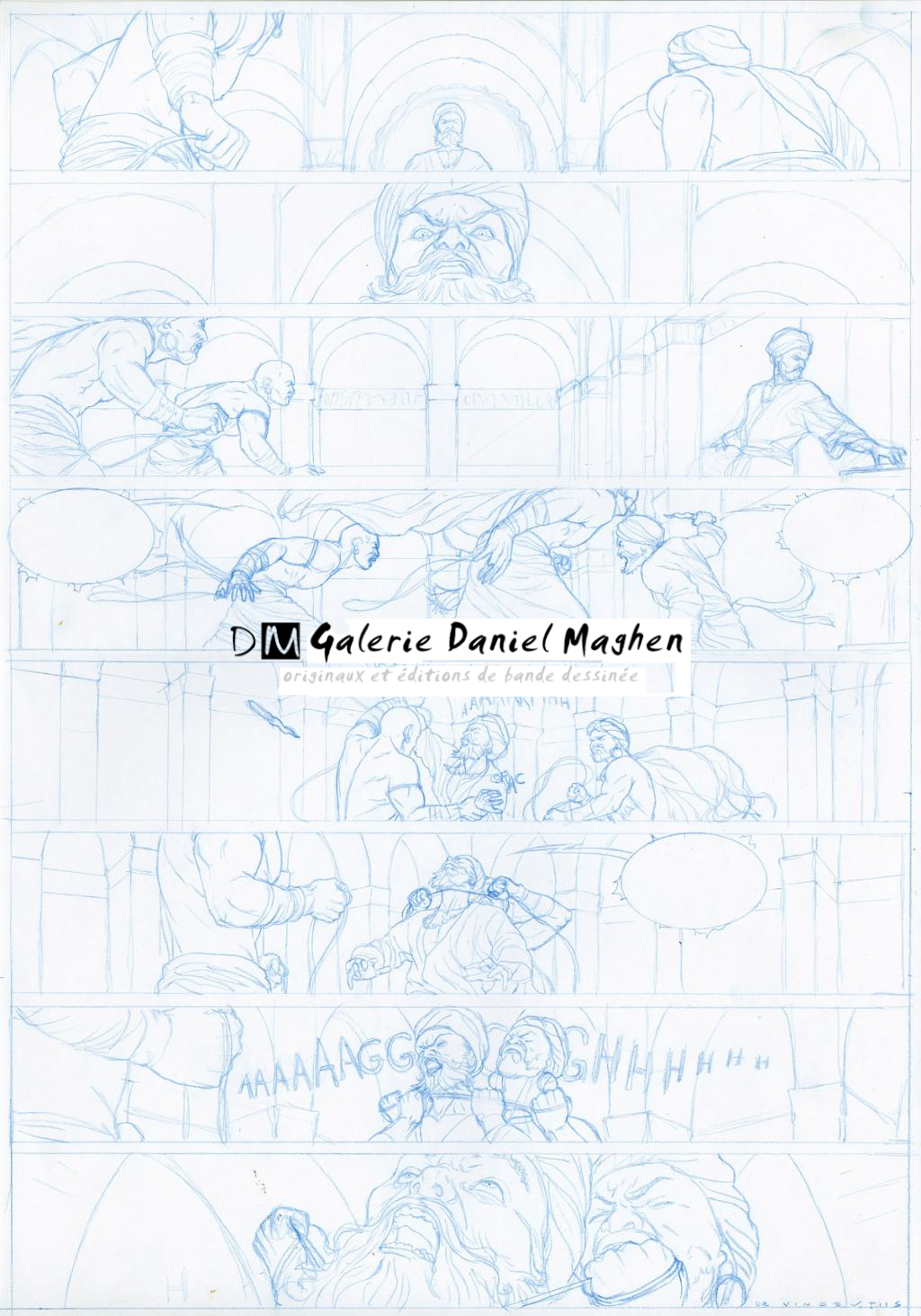 Crayonné de planche - Adriano De Vincentiis - Crayon de couleur sur papier - 2414