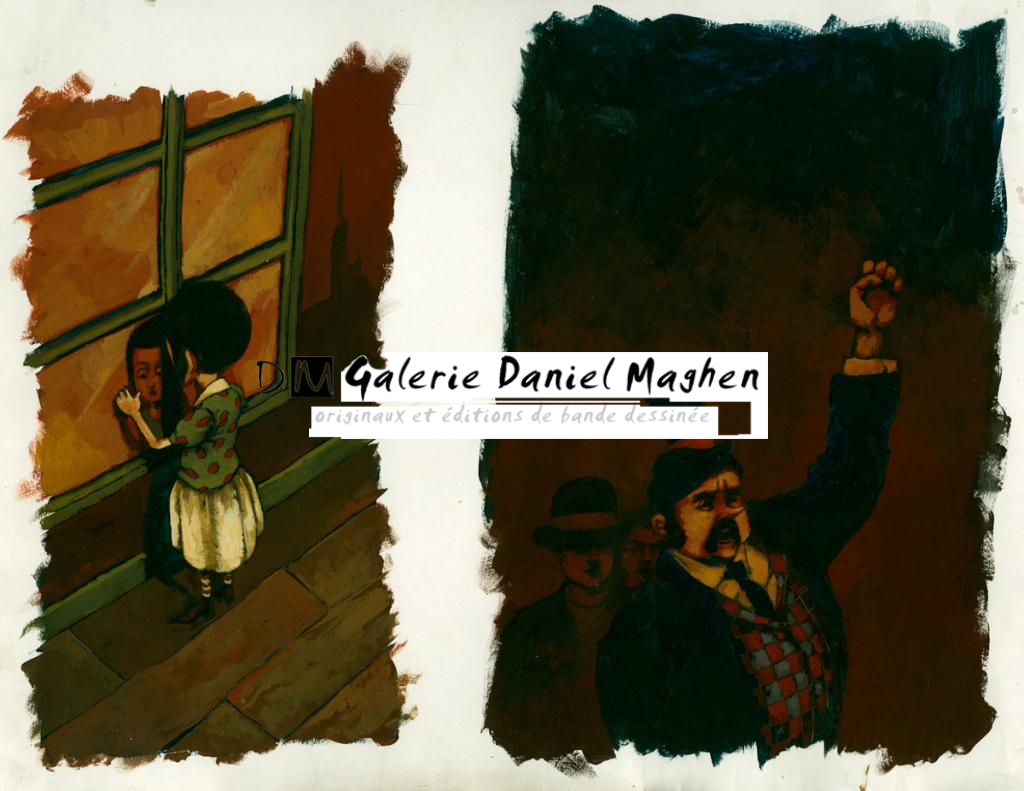 deux cases Lyz à la fenêtre et rébellion - Alexis Horellou - Acrylique - 2421