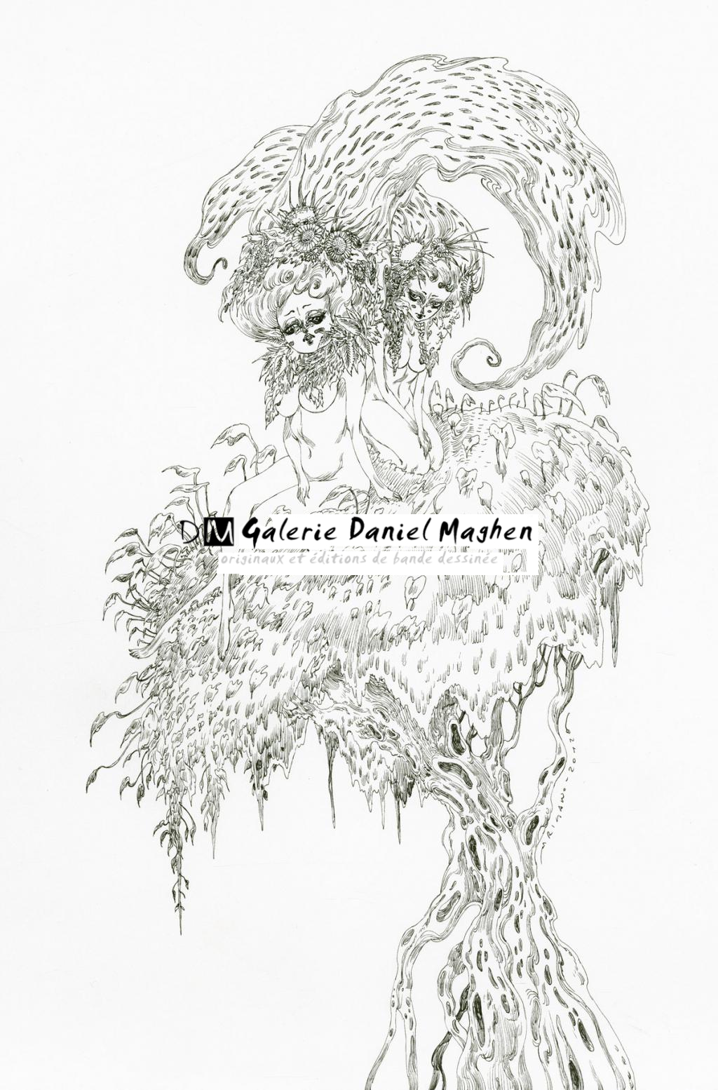 Illustration originale - Ninfa - Giovanni Rigano - Encre de Chine - 2426