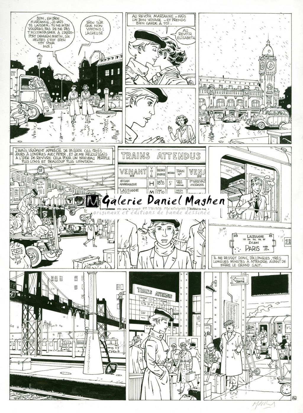 planche originale + bleu - Bruno Marchand - Encre de Chine sur papier - 2454