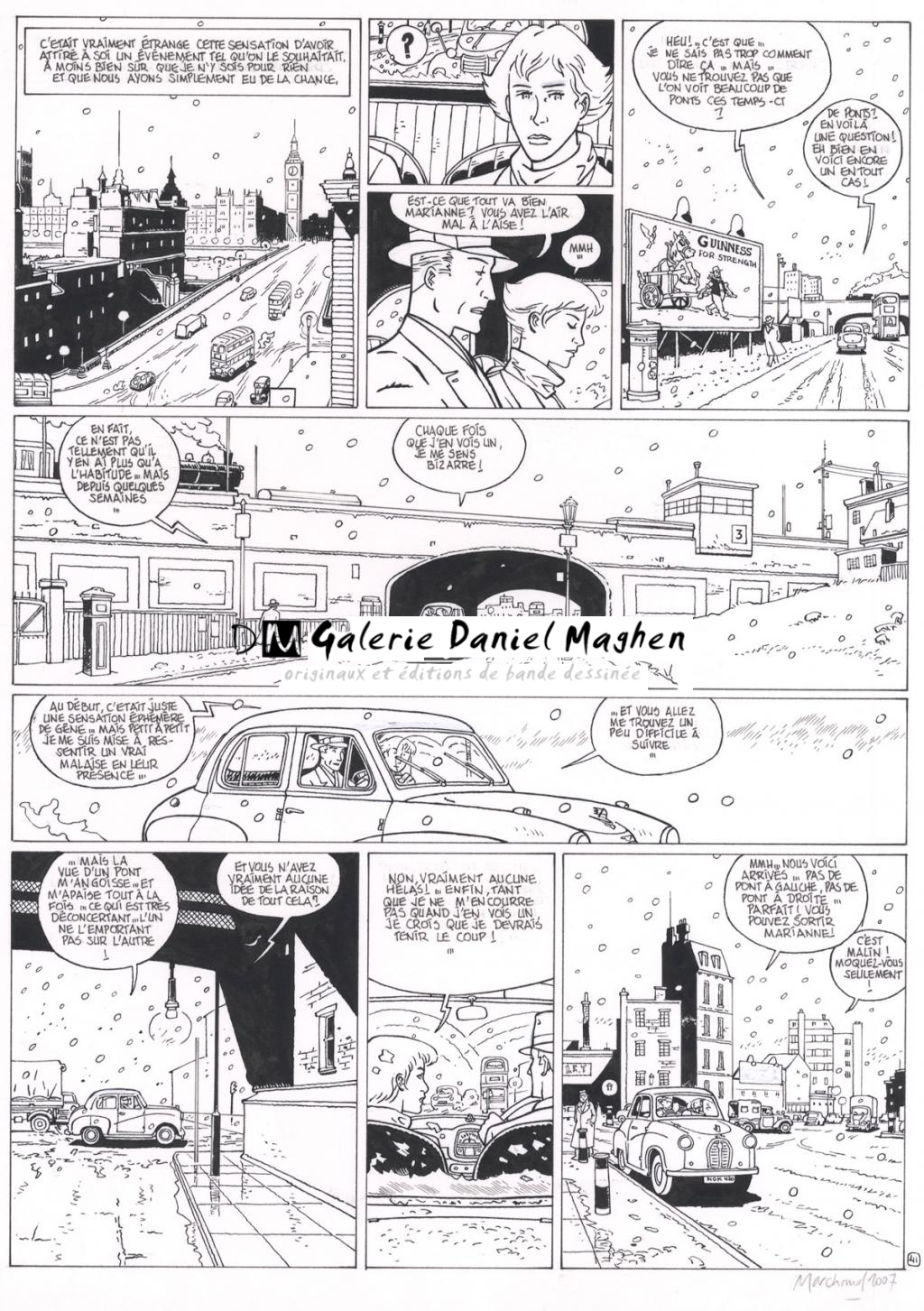 planche originale + bleu - Bruno Marchand - Encre de Chine sur papier - 2455