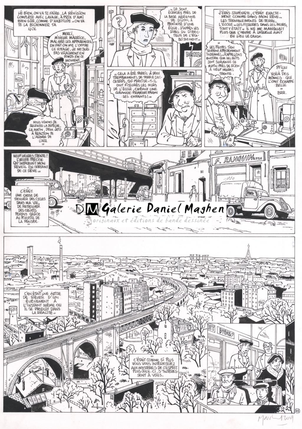 planche originale  + bleu - hommage à Franquin - Bruno Marchand - Encre de Chine sur papier - 2456