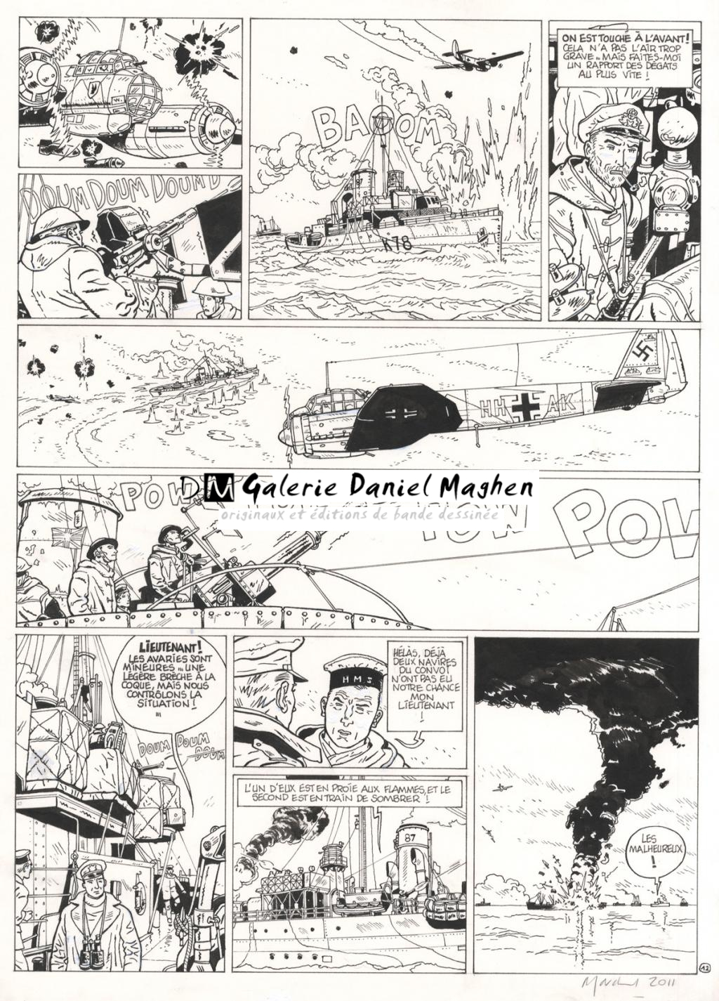 planche originale  + bleu - Bruno Marchand - Encre de Chine sur papier - 2457