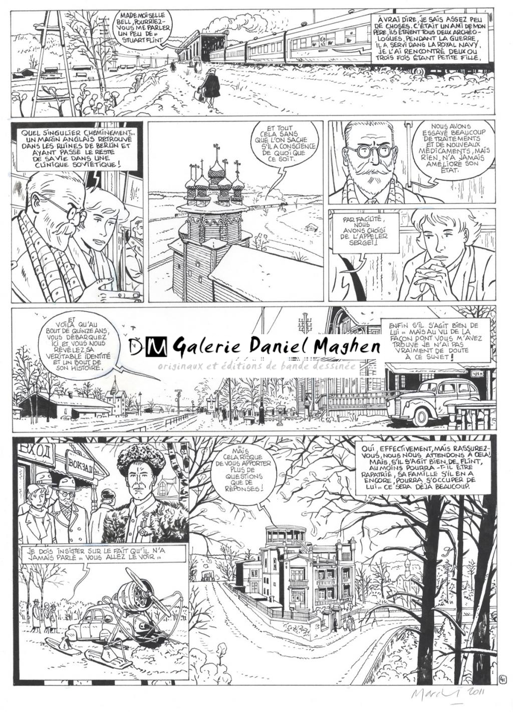 planche originale  + bleu - Bruno Marchand - Encre de Chine sur papier - 2459