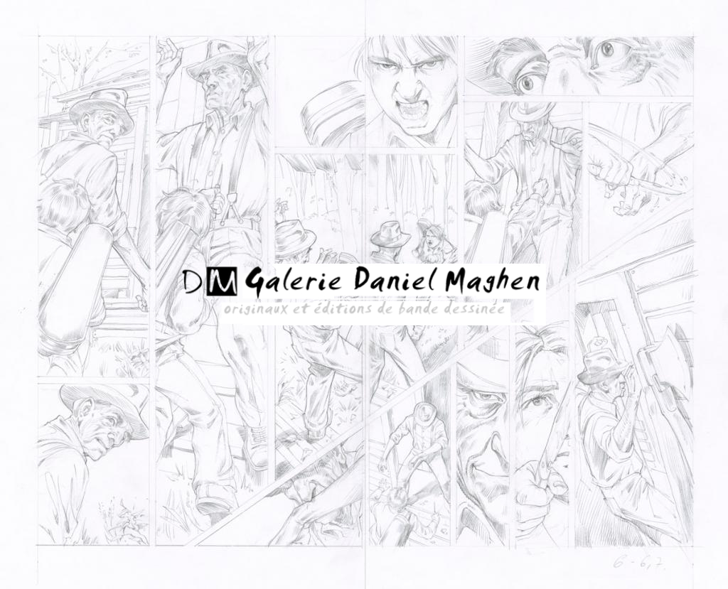 Crayonné original de double planche - Attila Futaki - Mine de plomb sur papier - 2566