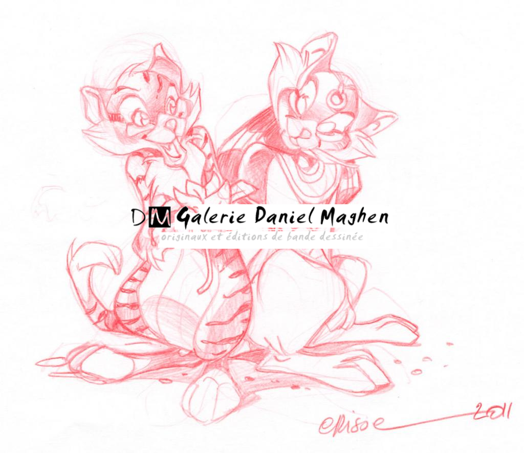 Crayonné original - Crisse - Crayon de couleur sur papier - 2517