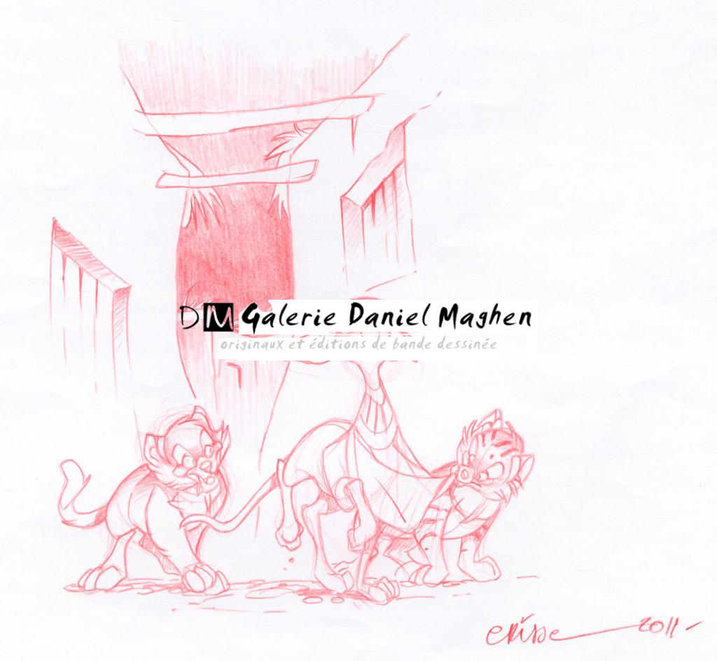 Crayonné original - Crisse - Crayon de couleur sur papier - 2518