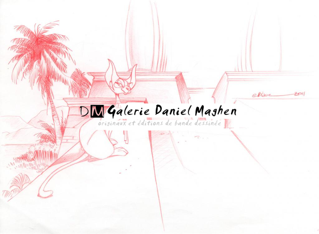 Crayonné original - Crisse - Crayon de couleur sur papier - 2519