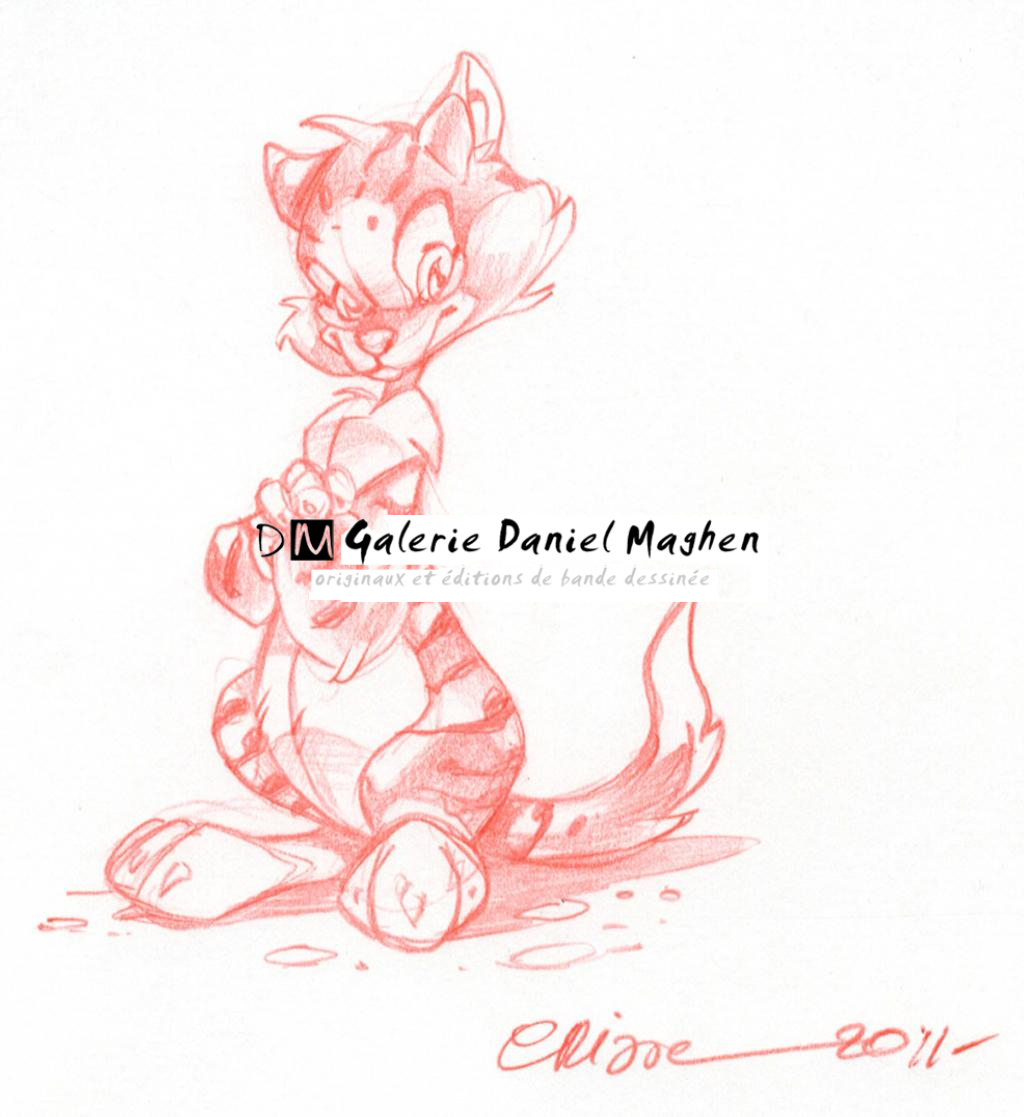 Crayonné original - Crisse - Crayon de couleur sur papier - 2521